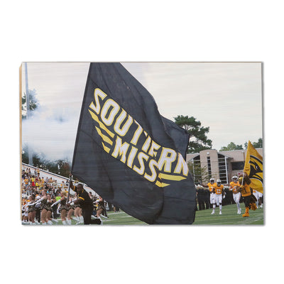 Southern Miss Golden Eagles - Southern Miss Flag - College Wall Art #Wood