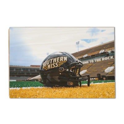Southern Miss Golden Eagles - Southern Miss Football Helmet - College Wall Art #Wood