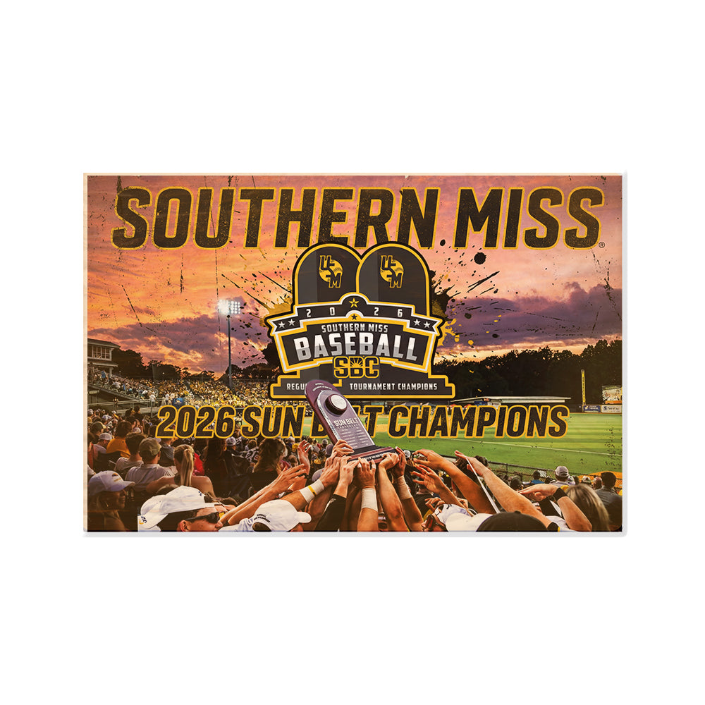 Southern Miss Golden Eagles - Southern Miss Sun Belt Champions - College Wall Art #Canvas