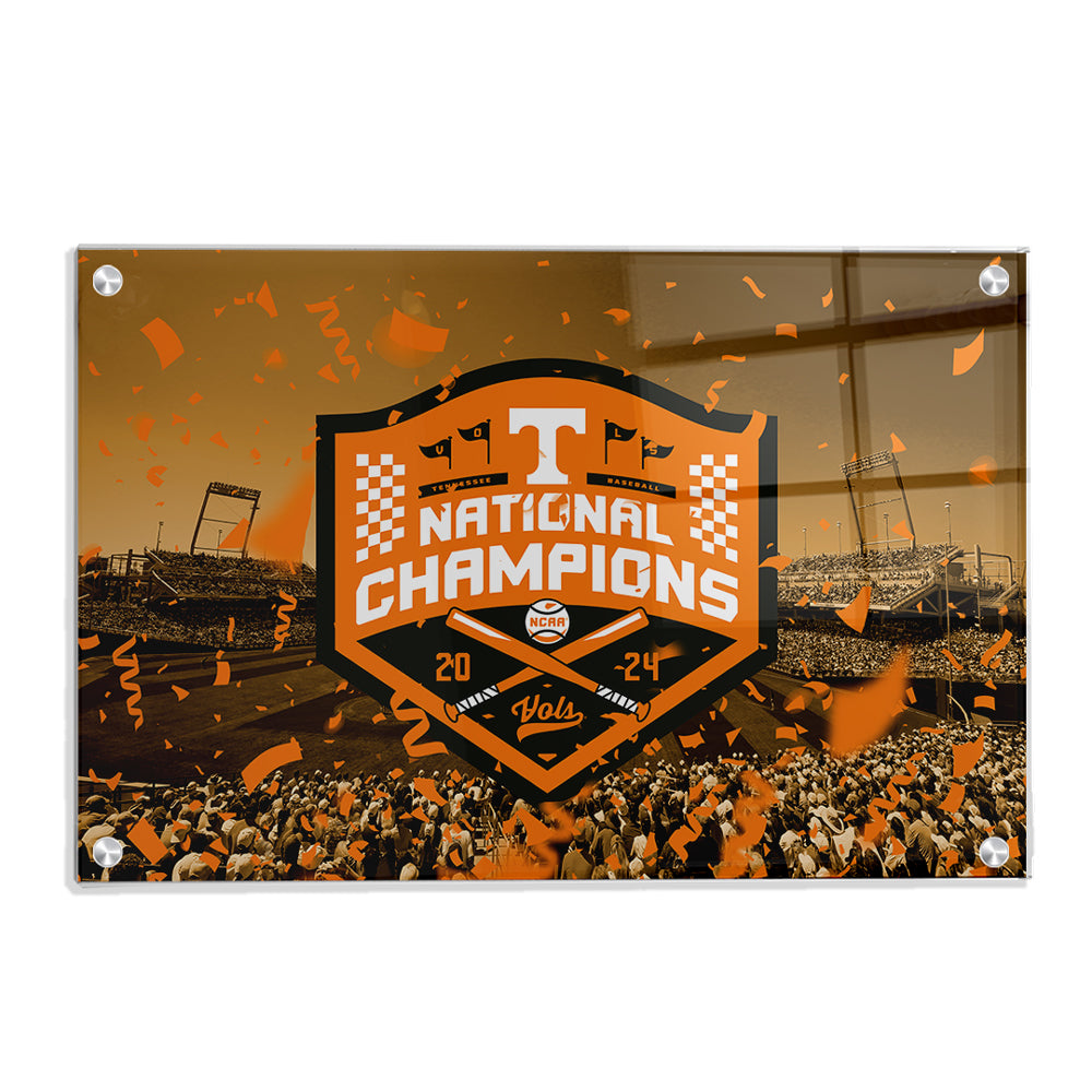 Tennessee Volunteers - Tennessee Orange NCAA Baseball National Champions - College Wall Art #Canvas
