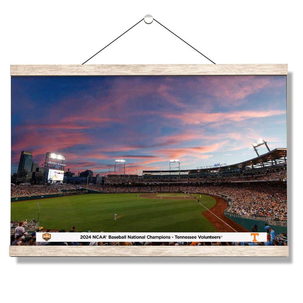 Tennessee Volunteers - 2024 NCAA Baseball National Champions Sunset - College Wall Art #Canvas 