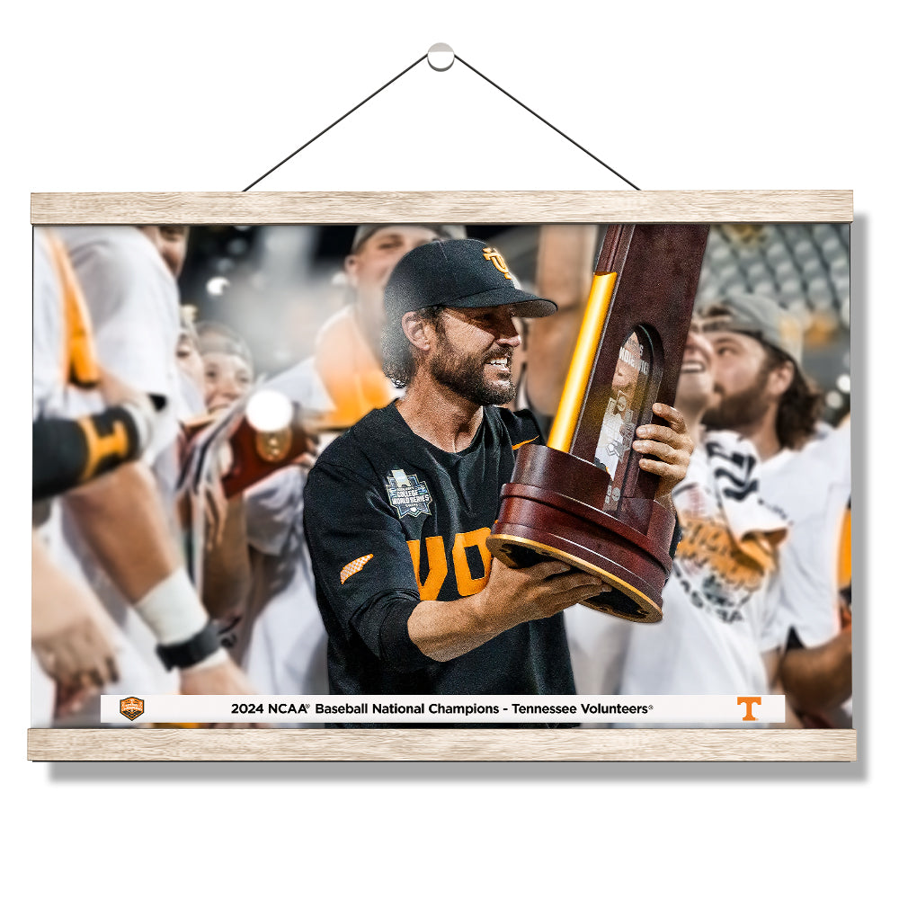 Tennessee Volunteers - Coach Vitello and the Trophy - College Wall Art #Canvas
