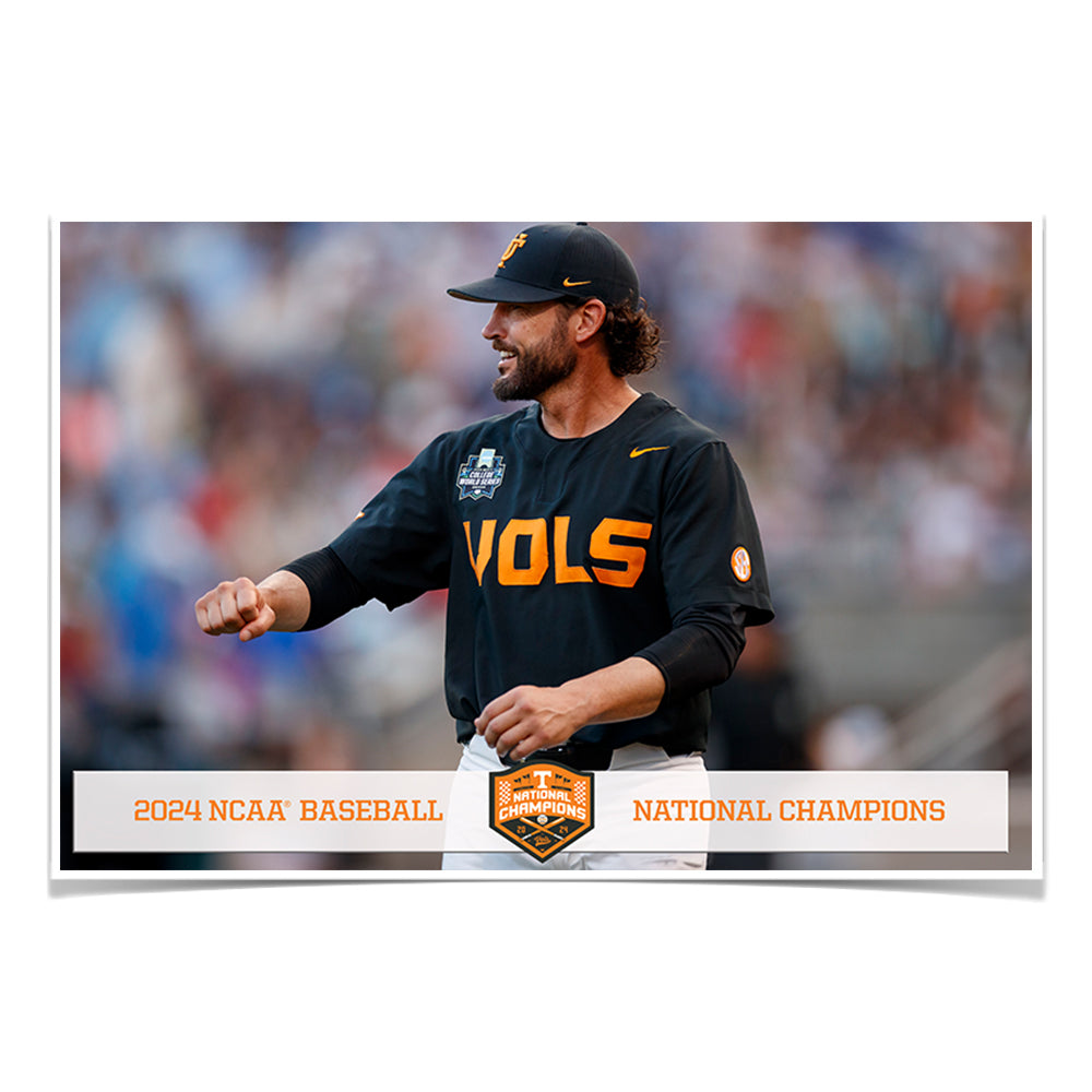 Tennessee Volunteers - Coach Vitello Baseball NCAA Baseball National Champions - College Wall Art #Canvas