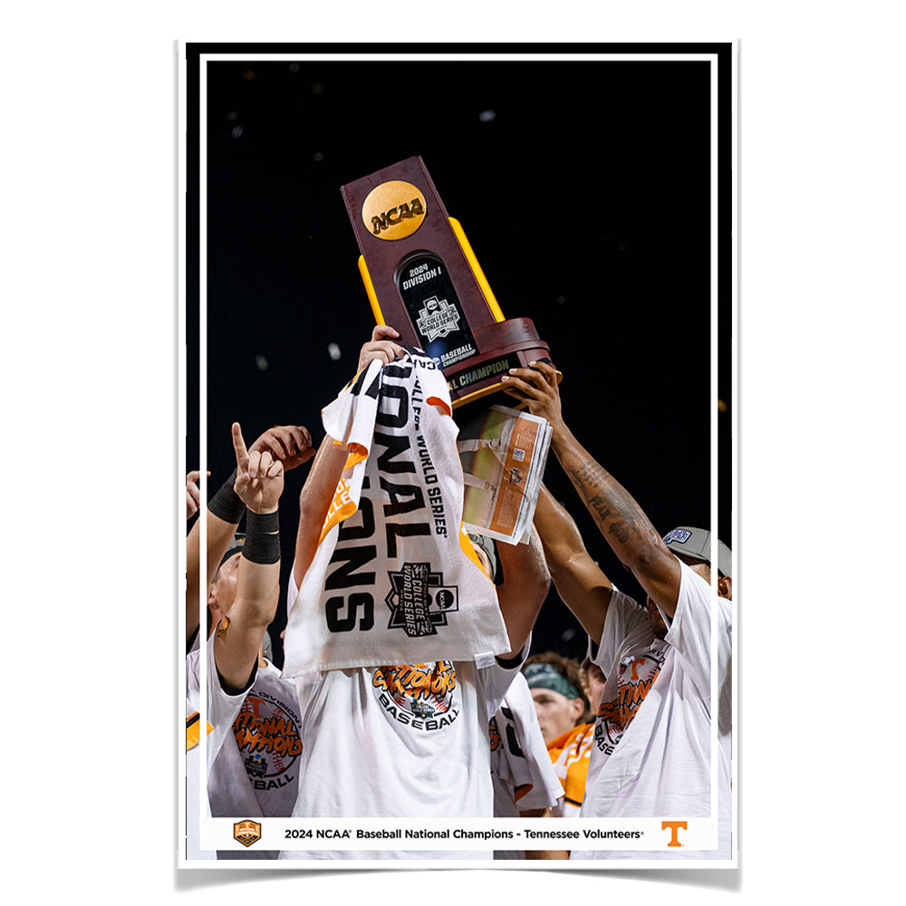 Tennessee Volunteers - 2024 NCAA Baseball National Champions Trophy - College Wall Art #Canvas