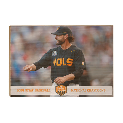 Tennessee Volunteers - Coach Vitello Baseball NCAA Baseball National Champions - College Wall Art #Wood