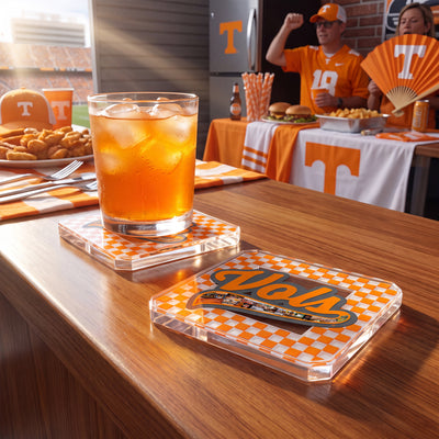 Tennessee Volunteers - Checker Vols Dimensional Drink Coaster