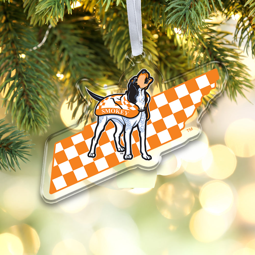 Tennessee Volunteers - Smokey's Checkerboard State Ornament & Bag Tag