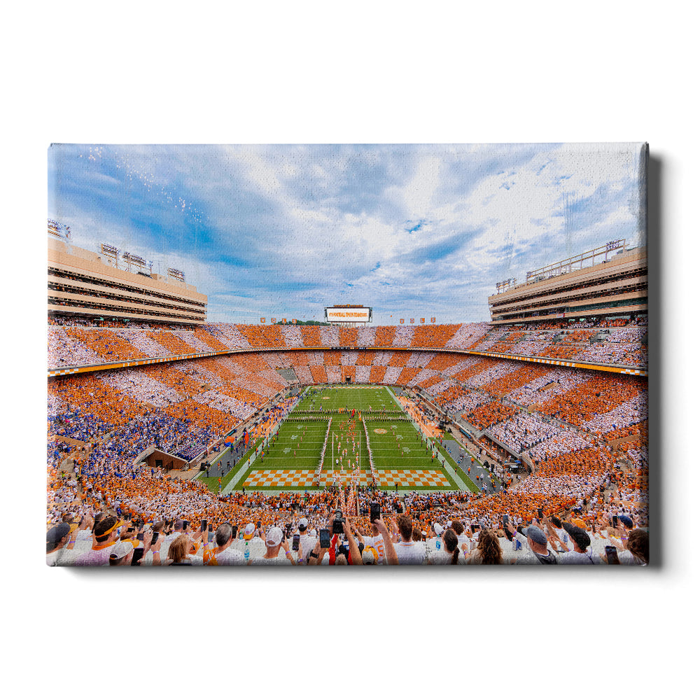 Tennessee Volunteers - It's Football Time in Tennessee Checkerboard Neyland - College Wall Art #Canvas