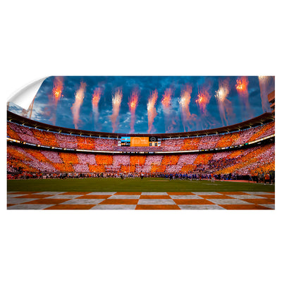 Tennessee Volunteers - Vols Win Checker Neyland Panoramic - College Wall Art #Wall Decal