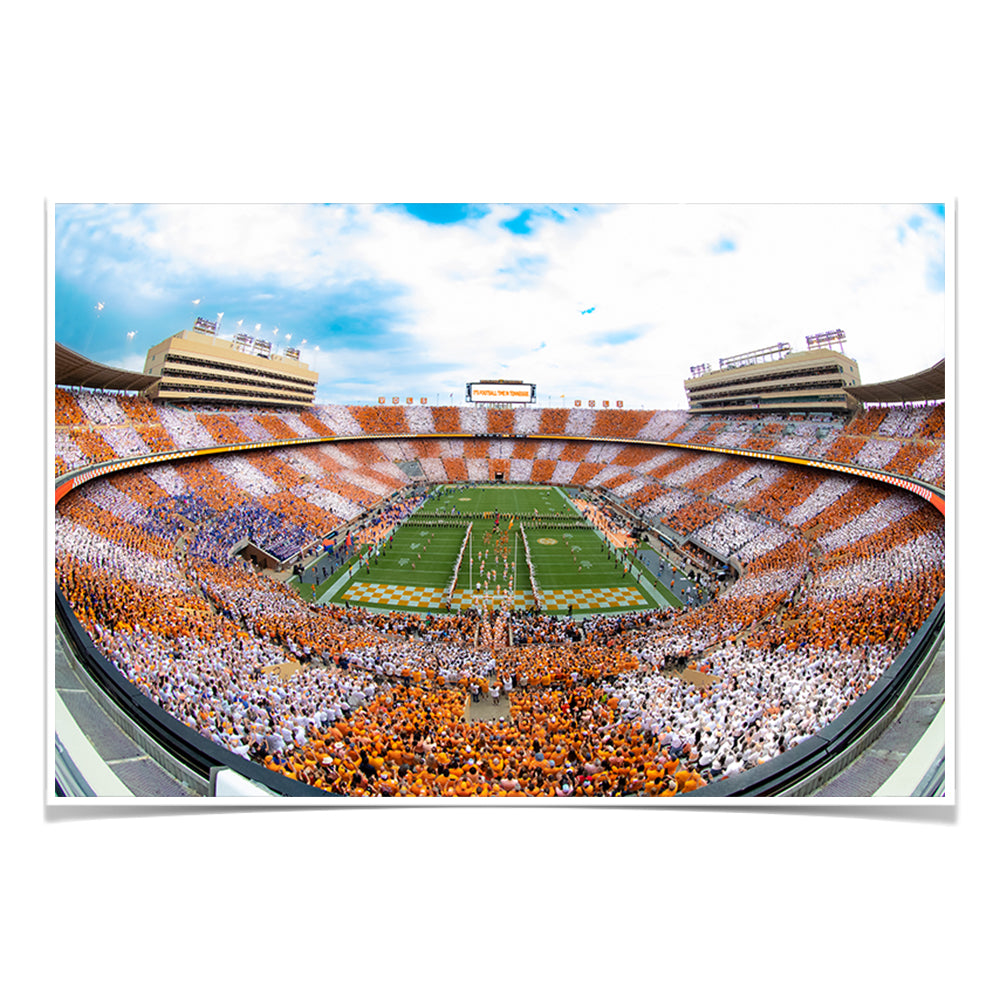 Tennessee Volunteers - It's Football Time in Tennessee Checkerboard Neyland Fisheye - College Wall Art #Canvas