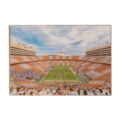 Tennessee Volunteers - It's Football Time in Tennessee Checkerboard Neyland - College Wall Art #Wood