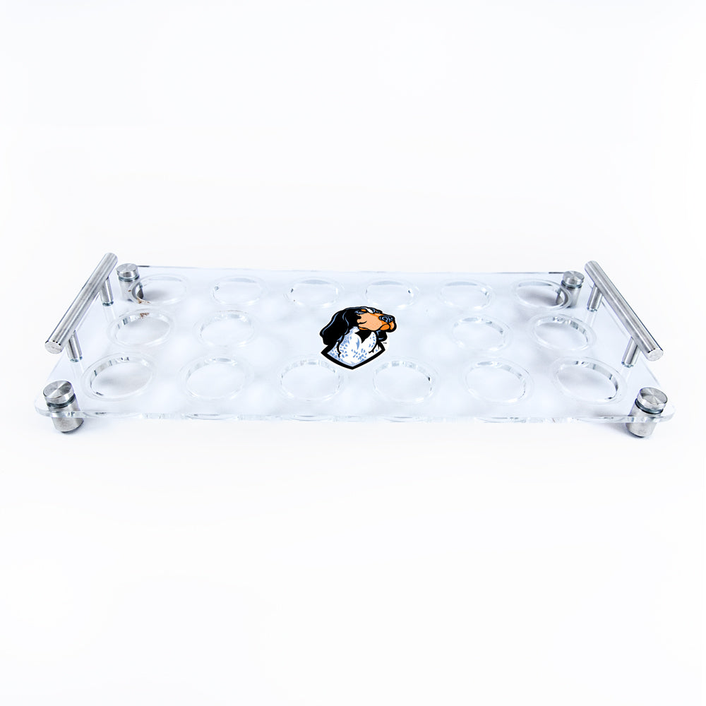 Tennessee Volunteers - Smokey's Logo 16 Serving Acrylic Shot Glass/Appetizer Serving Tray