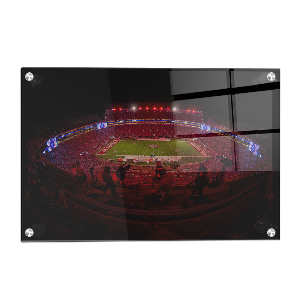 Alabama Crimson Tide - Crimson Lights Fish Eye - College Wall Art #Canvas