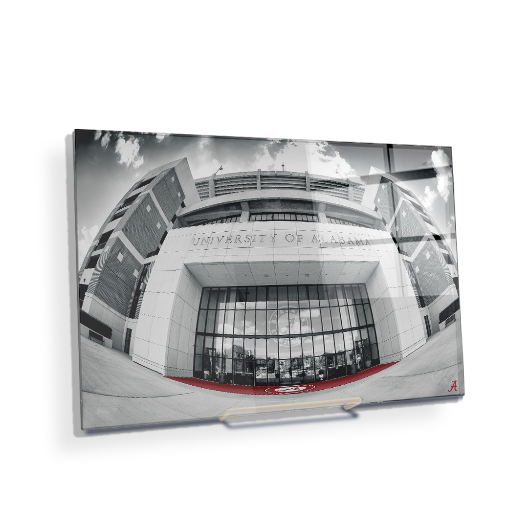 Alabama Crimson Tide - Bryant Denny Main Entrance B&W - College Wall Art #Canvas
