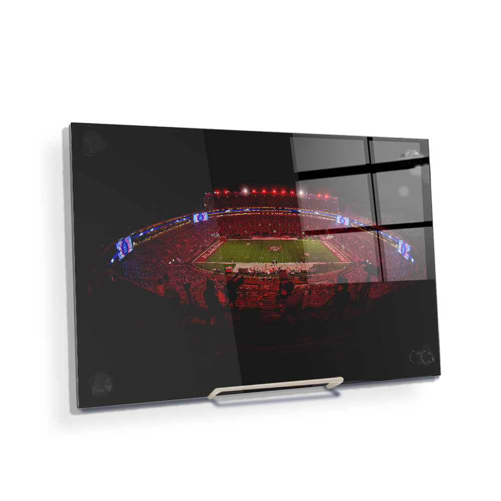 Alabama Crimson Tide - Crimson Lights Fish Eye - College Wall Art #Canvas
