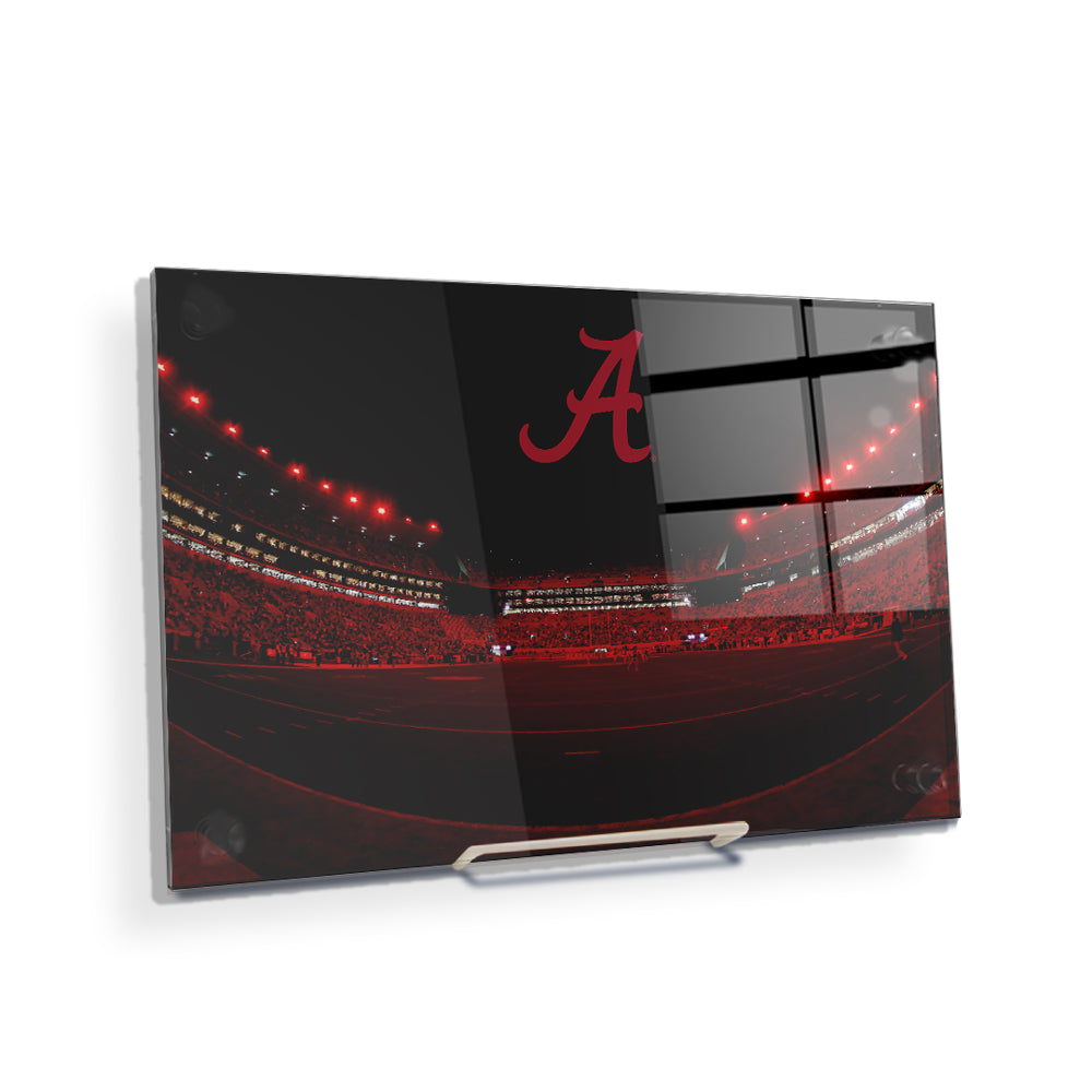 Alabama Crimson Tide - Alabama Crimson Lights - College Wall Art #Canvas