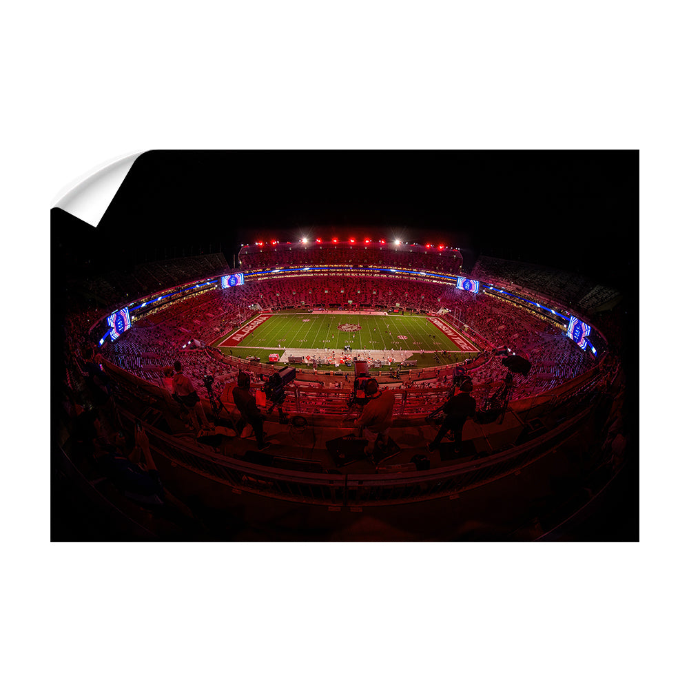 Alabama Crimson Tide - Crimson Lights Fish Eye - College Wall Art #Canvas