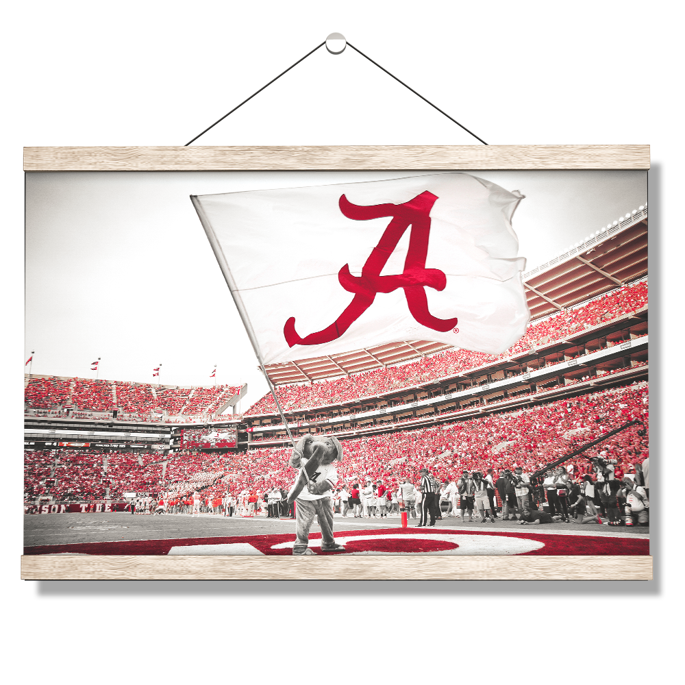 Alabama Crimson Tide - Big Al Flag - College Wall Art #Canvas