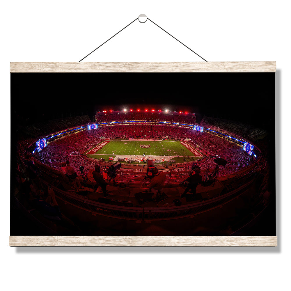 Alabama Crimson Tide - Crimson Lights Fish Eye - College Wall Art #Canvas