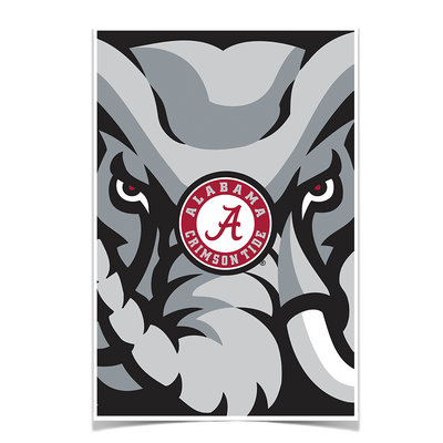 Alabama Crimson Tide - Crimson Elephant - College Wall Art #Poster