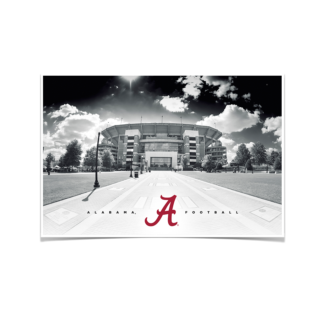 Alabama Crimson Tide - Bryant Denny Black & White - College Wall Art #Canvas