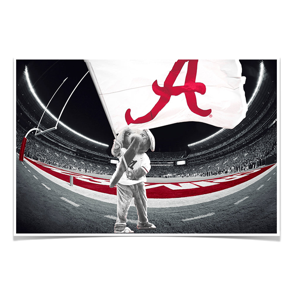 Alabama Crimson Tide - Big Al's Alabama Flag - College Wall Art #Canvas
