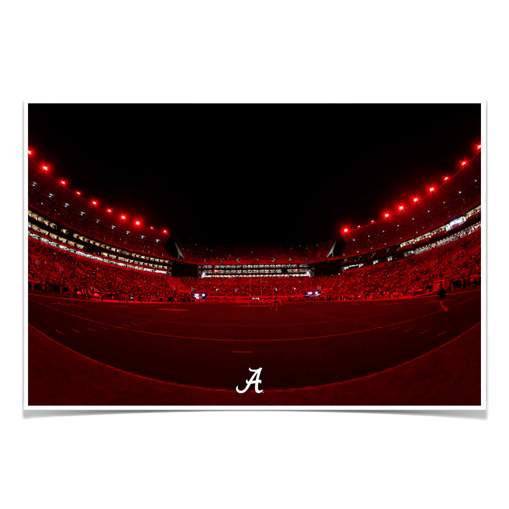 Alabama Crimson Tide - Alabama Crimson Lights - College Wall Art #Canvas