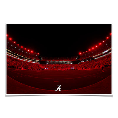 Alabama Crimson Tide - Alabama Crimson Lights - College Wall Art #Poster