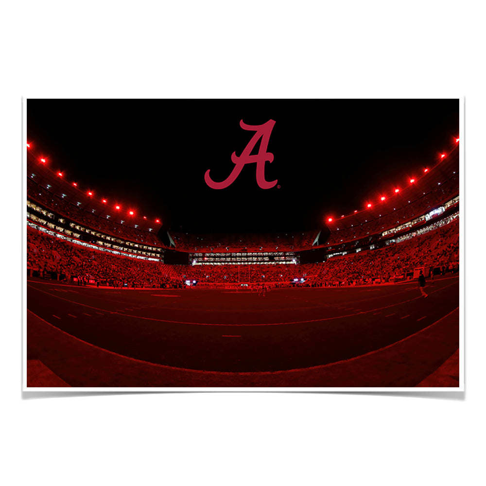 Alabama Crimson Tide - Alabama Crimson Lights - College Wall Art #Canvas