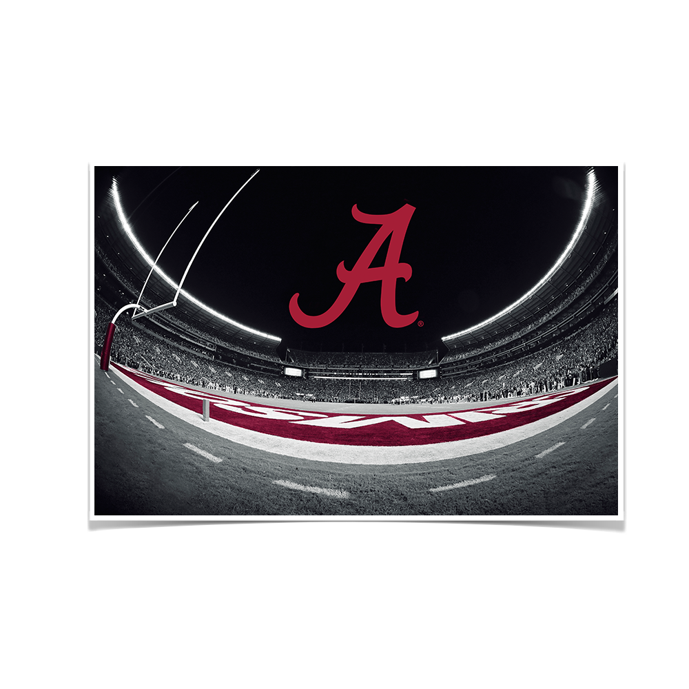Alabama Crimson Tide - Bryant Denny End Zone Fisheye - College Wall Art #Canvas