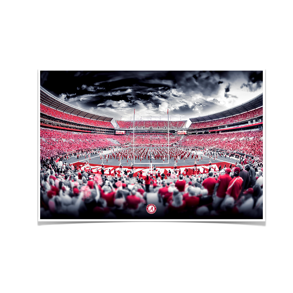 Alabama Crimson Tide - Bryant Denny Monochrome - College Wall Art #Canvas
