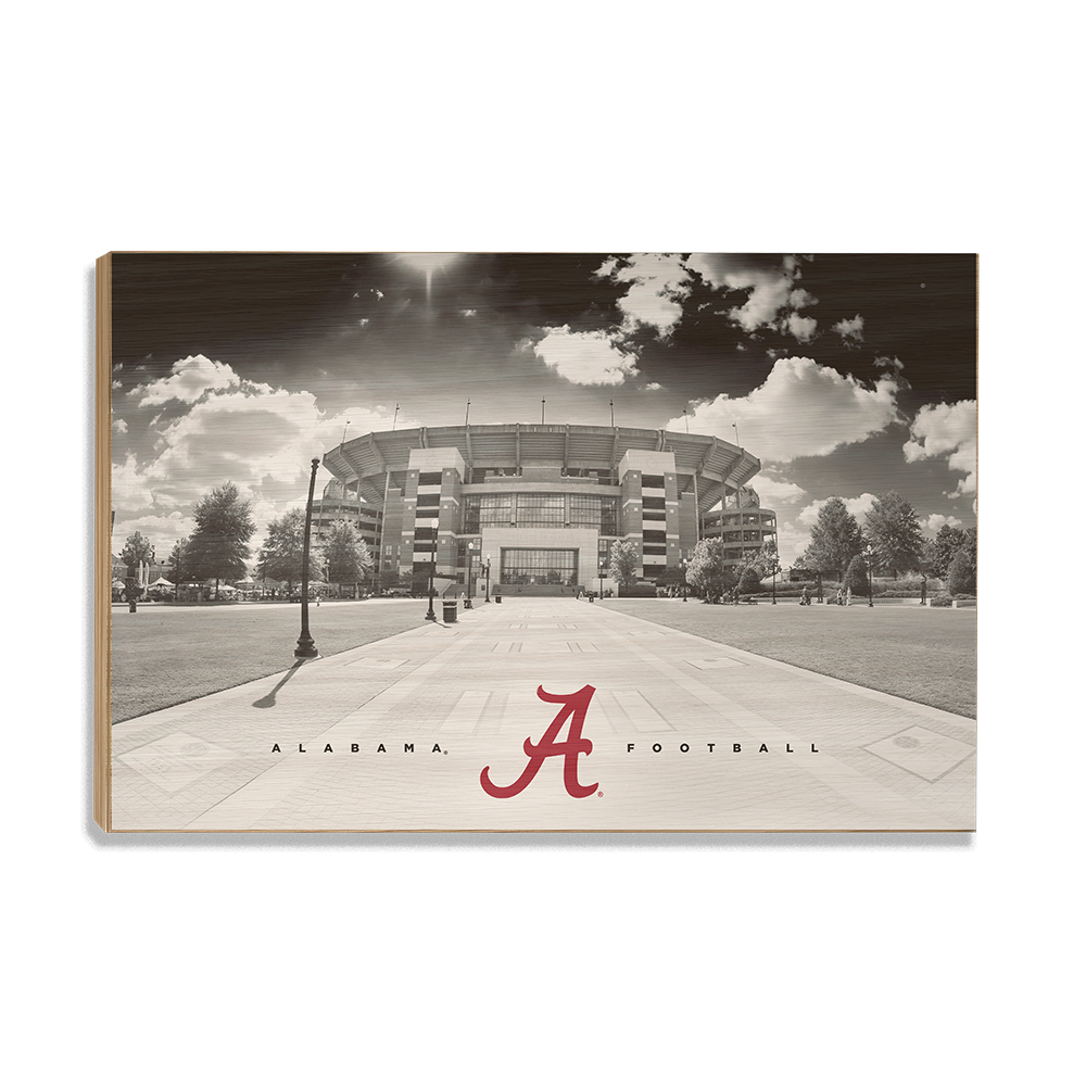 Alabama Crimson Tide - Bryant Denny Black & White - College Wall Art #Canvas