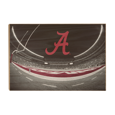 Alabama Crimson Tide - Bryant Denny End Zone Fisheye - College Wall Art #Wood