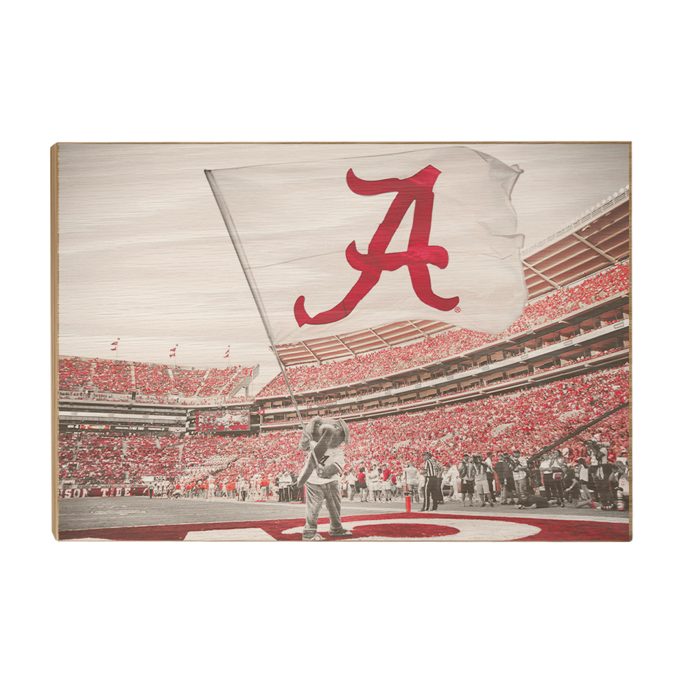Alabama Crimson Tide - Big Al Flag - College Wall Art #Canvas