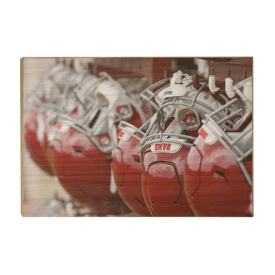 Alabama Crimson Tide - Bama Helmets - College Wall Art #Wood