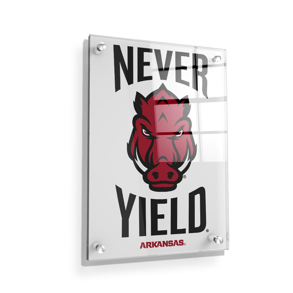 Arkansas Razorbacks - Arkansas Never Yield - College Wall Art #Canvas
