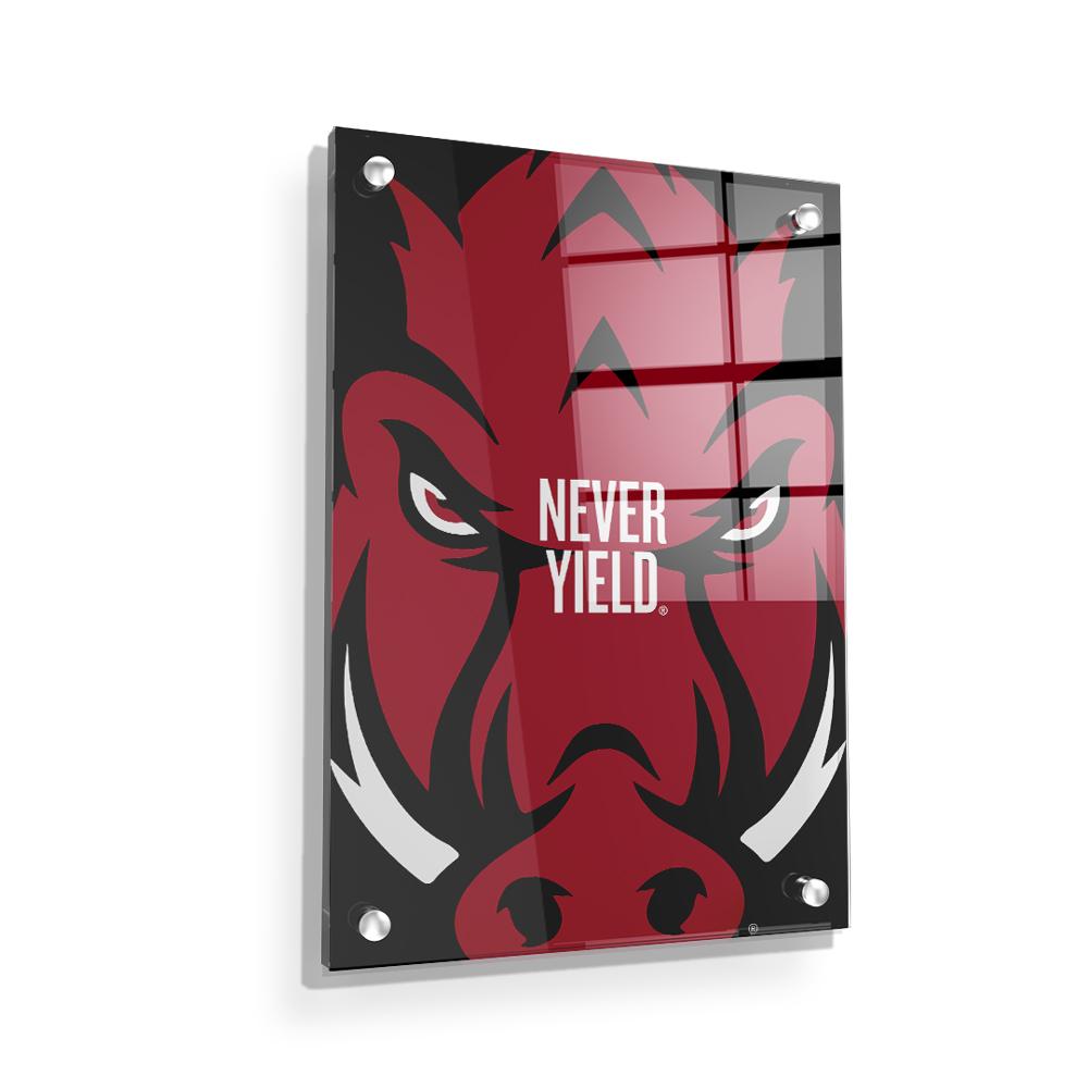 Arkansas Razorbacks - Arkansas Razorback Never Yield - College Wall Art #Canvas
