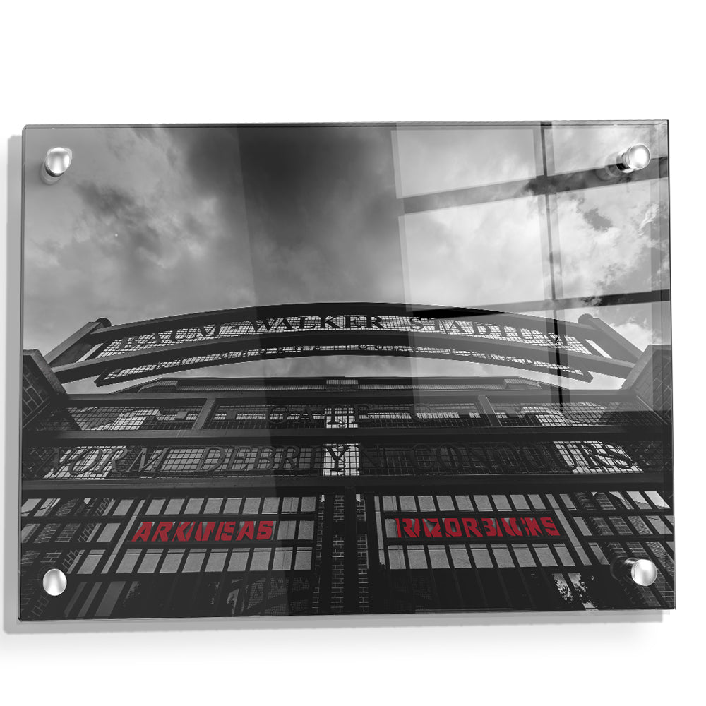 Arkansas Razorbacks - Snowy Old Main - College Wall Art #Canvas