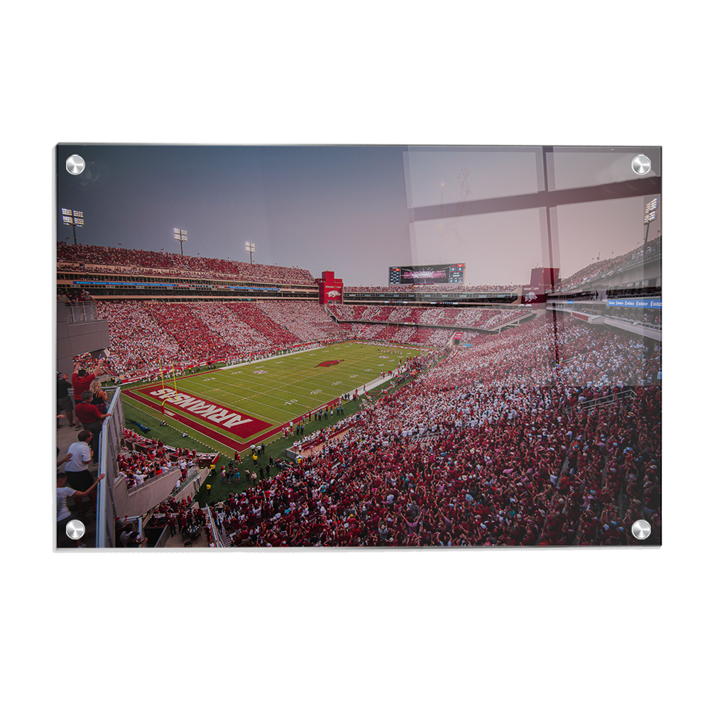 Arkansas Razorbacks - Touchdown Arkansas Stripe Out - College Wall Art #Canvas