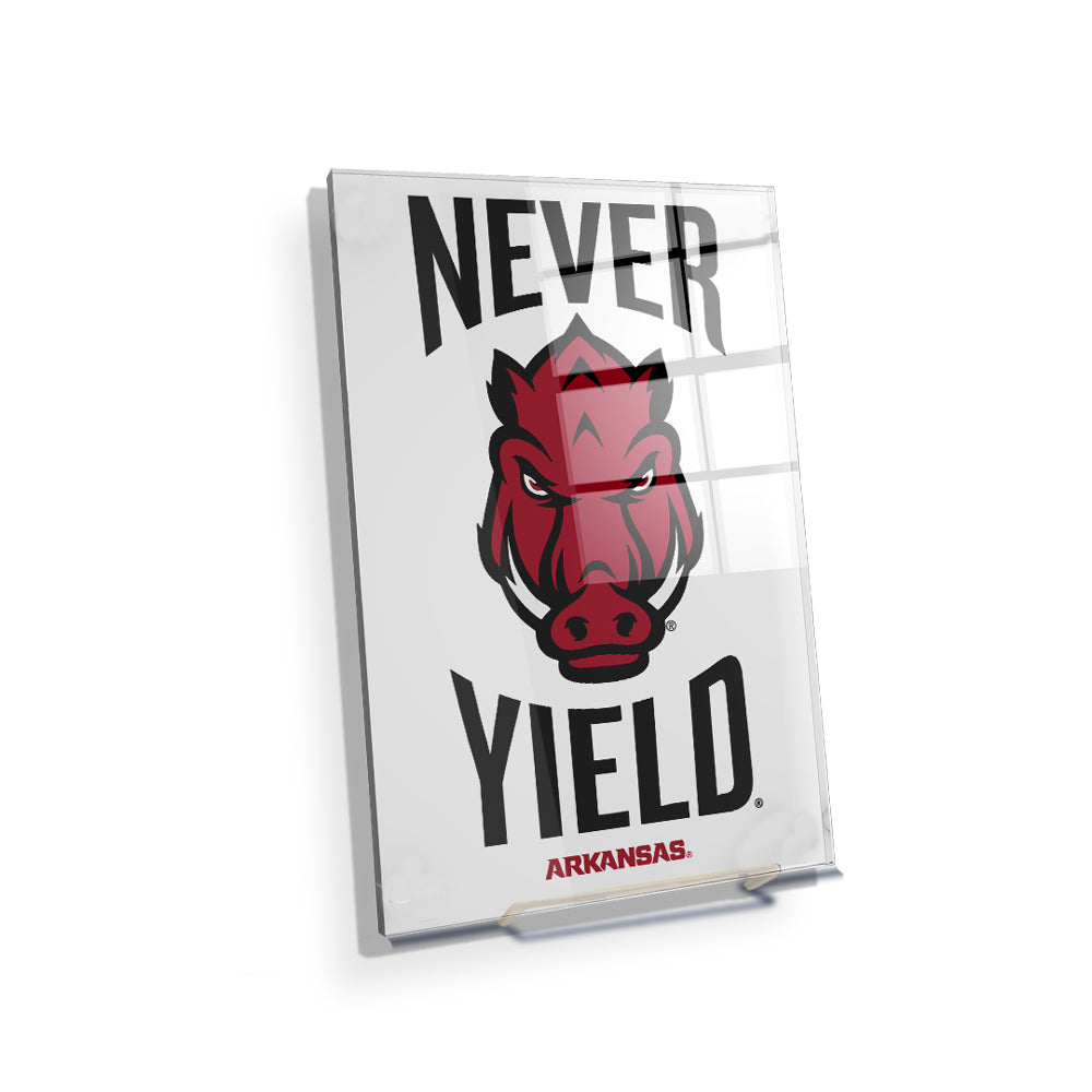 Arkansas Razorbacks - Arkansas Never Yield - College Wall Art #Canvas