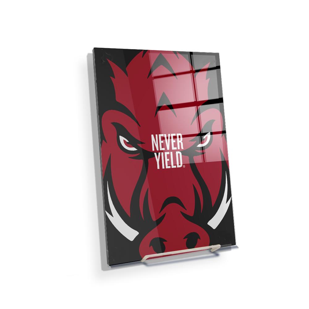 Arkansas Razorbacks - Arkansas Razorback Never Yield - College Wall Art #Canvas