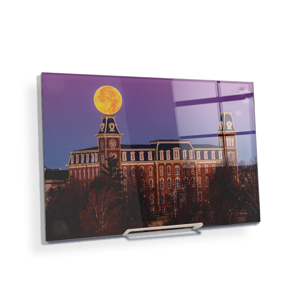 Arkansas Razorbacks - Moon Over Old Main - College Wall Art #Canvas