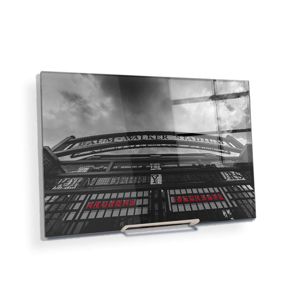 Arkansas Razorbacks - Snowy Old Main - College Wall Art #Canvas