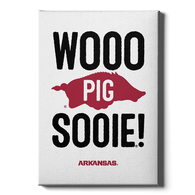 Arkansas Razorbacks - Arkansas Wooo Pig Sooie - College Wall Art #Canvas