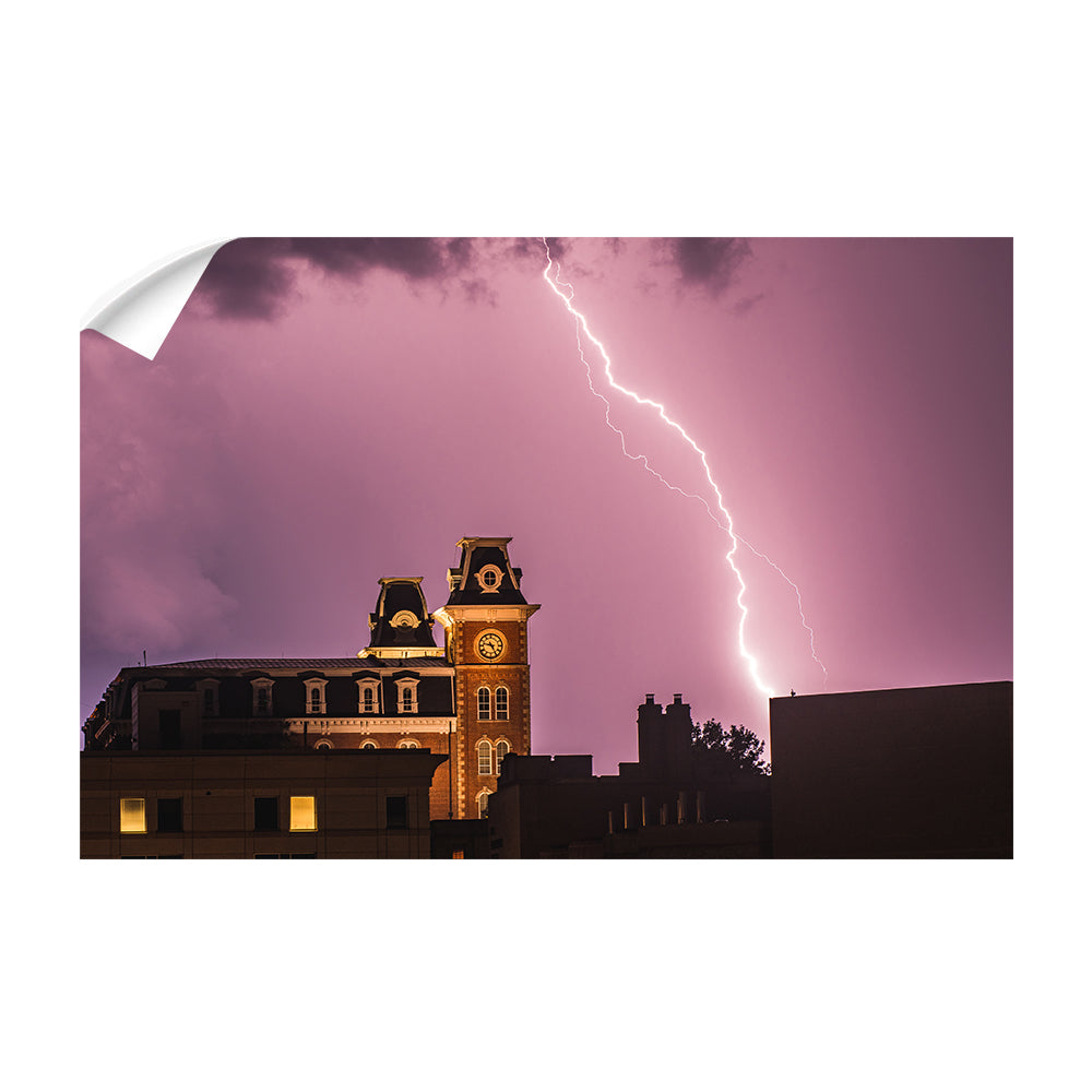Arkansas Razorbacks - Old Main Lightning - College Wall Art #Canvas