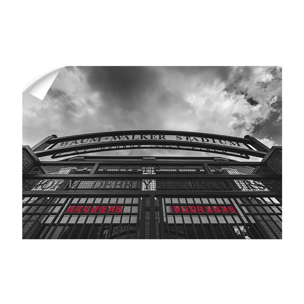 Arkansas Razorbacks - Snowy Old Main - College Wall Art #Canvas