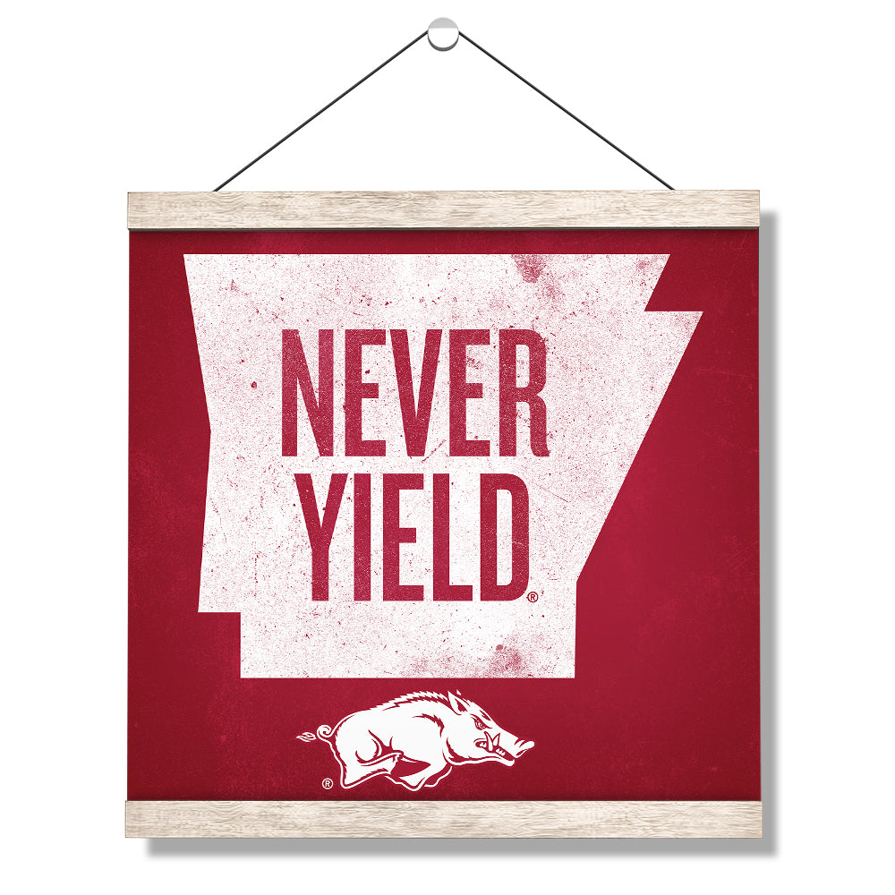 Arkansas Razorbacks - Arkansas Never Yield State - College Wall  Art #Canvas