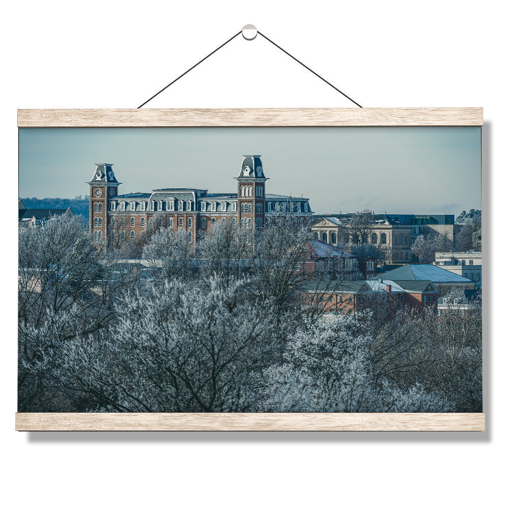 Arkansas Razorbacks - Old Main Frost - College Wall Art #Canvas