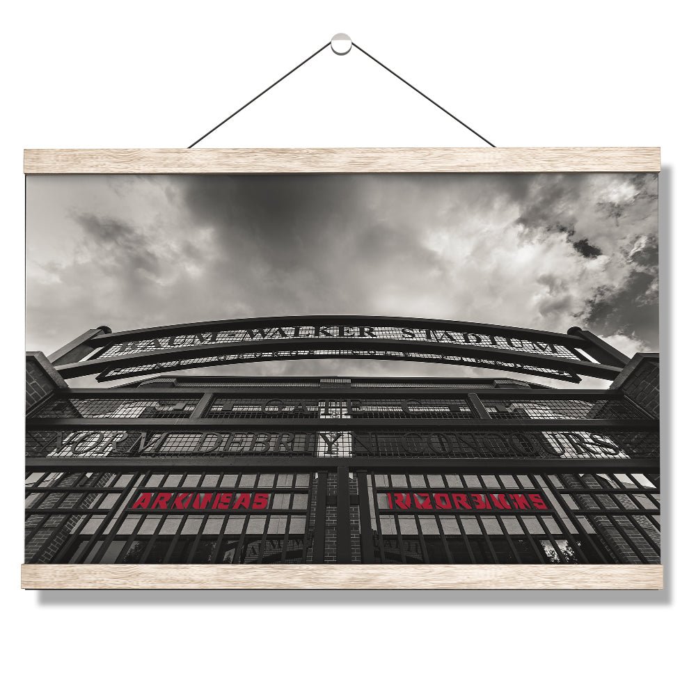 Arkansas Razorbacks - Snowy Old Main - College Wall Art #Canvas