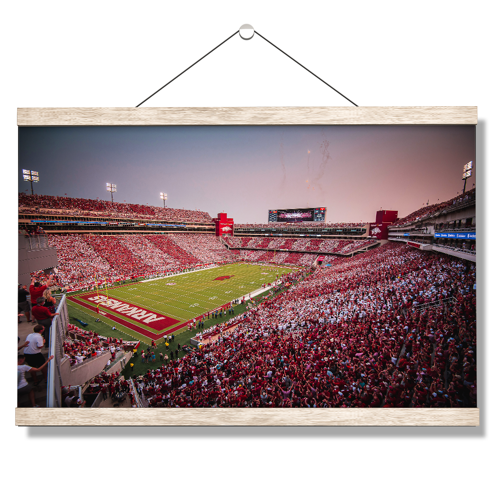 Arkansas Razorbacks - Touchdown Arkansas Stripe Out - College Wall Art #Canvas